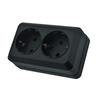 Black Flame Retardant Wall Mounted On/Off Spray Plastic 2 Gang 1 Way Button Light Switch EU Standard Classic Surface Switch Way
