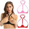 Women Sexy Faux Leather Harness Lingerie Chest Harness Bralette