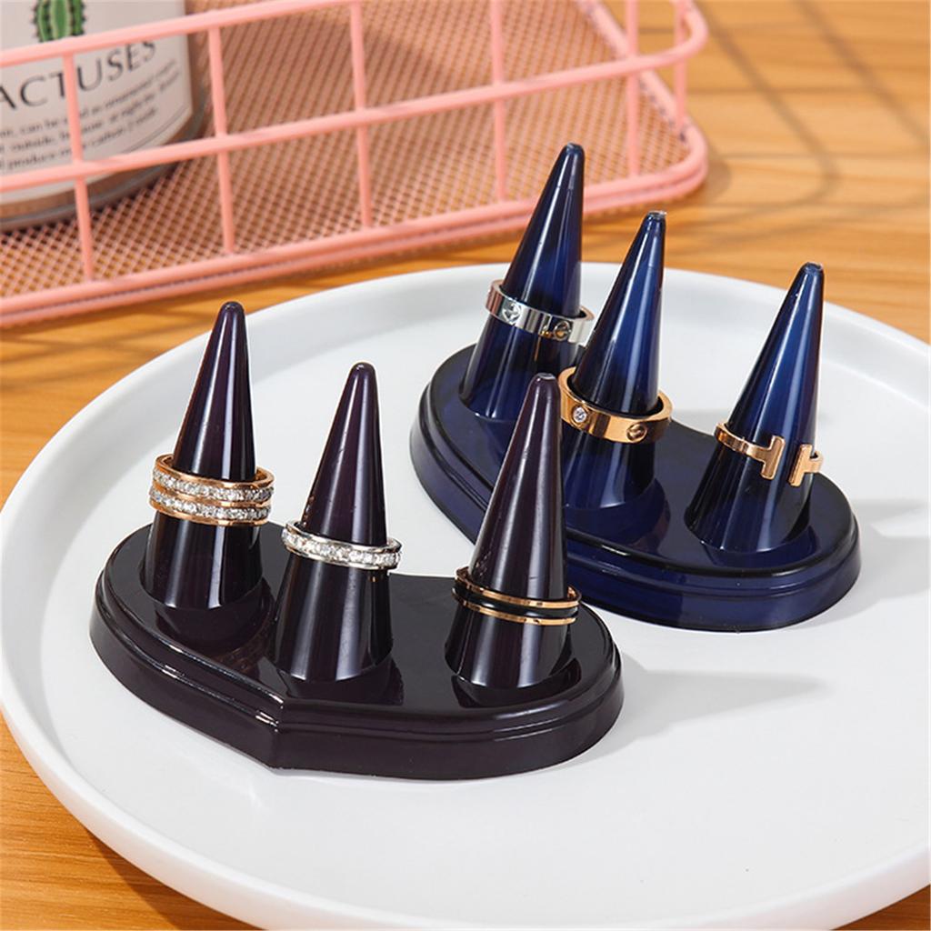 Creative Mini Three Finger Ring Display Stand Heart Jewelry Storage Display Stand Rings Storage Rack Dressing Table Storage Rack