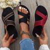 Women's Breathable Mesh Slippers Comfortable Open-toed Flats with Cross Straps, Lightweight Summer Shoes