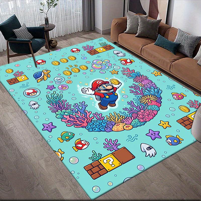 Mario Retro Area Rug, Mario Fan Cozy Carpet, Perfect Gift.chl