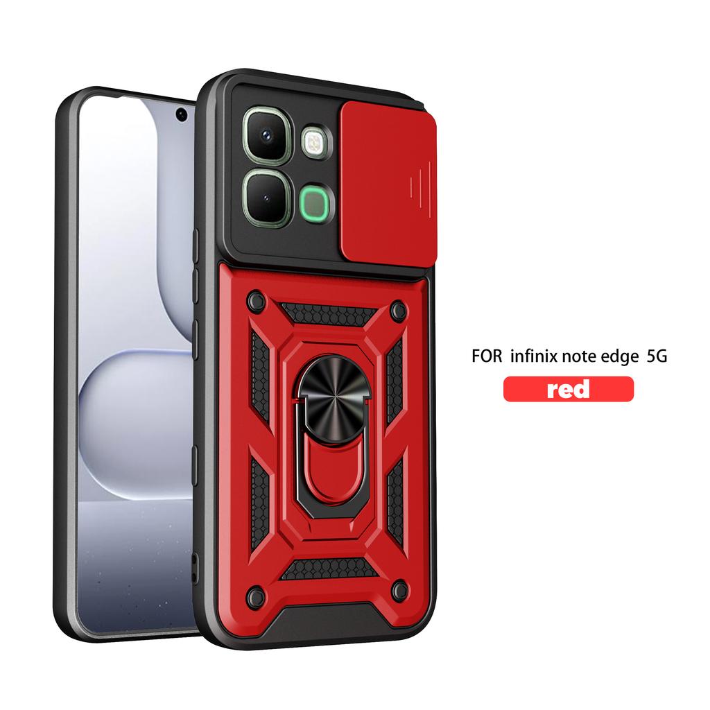 Для Infinix Note Edge Чехол для Infinix Note Edge Cover 5G Магнитное кольцо-держатель Бронированный чехол для телефона Слайдер Защита камеры Задняя крышка