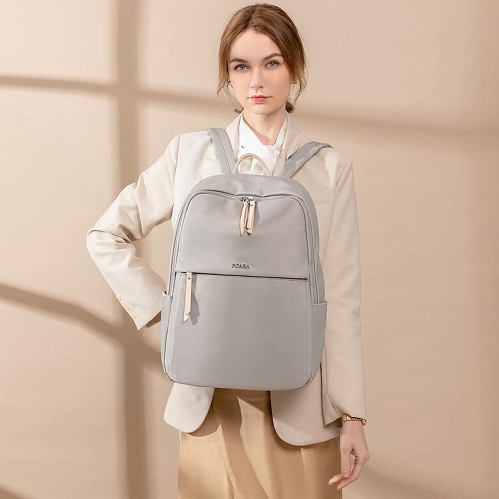 Большой Независимый ПК Дюймовый ПК Может быть Зафиксирован для Поездок на Работу к Абрикосово-Серому [SUNLUTO] Женский Рюкзак, Водонепроницаемый, Защита от Кражи, Вместимость, Карман, A4,