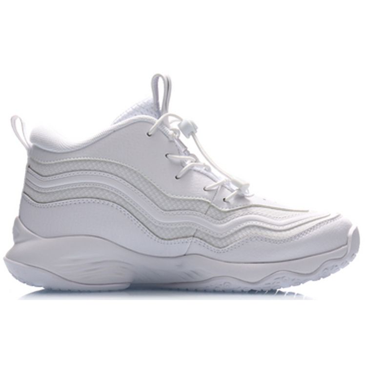 Li Ning Dunk Master Shock Absorption Lightweight Mid-Top Basketball Shoes Kids Sneakers White YKBP086-13