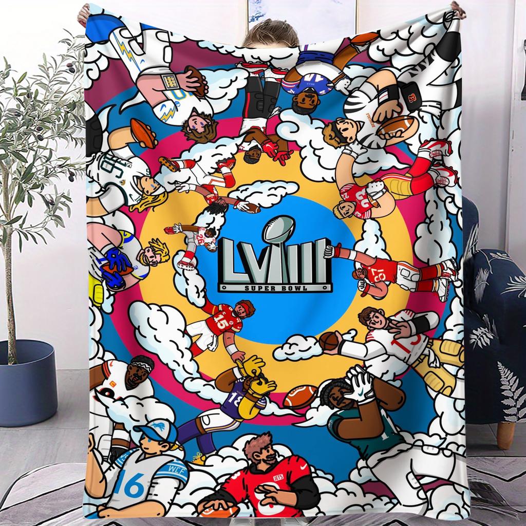 Patrick Mahomes MVP Super Bowl LVIII Small Cover Blanket Ultra Soft Warm Flannel Throw For Bedroom Living Room Sofa Fans Gift