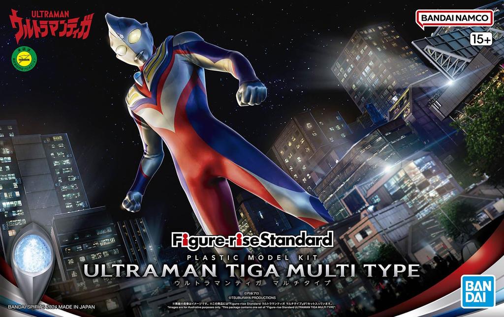 BANDAI SPIRITS Стандартная модель Ultraman Tiga из пластика, рост фигурки, многотипная, с цветовой кодировкой