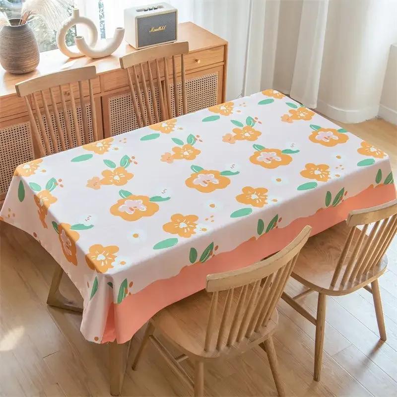 Прямоугольная скатерть с кисточками, домашний минималистичный коврик для обеденного стола, водостойкая, маслостойкая, легко чистящаяся ткань для журнального столика