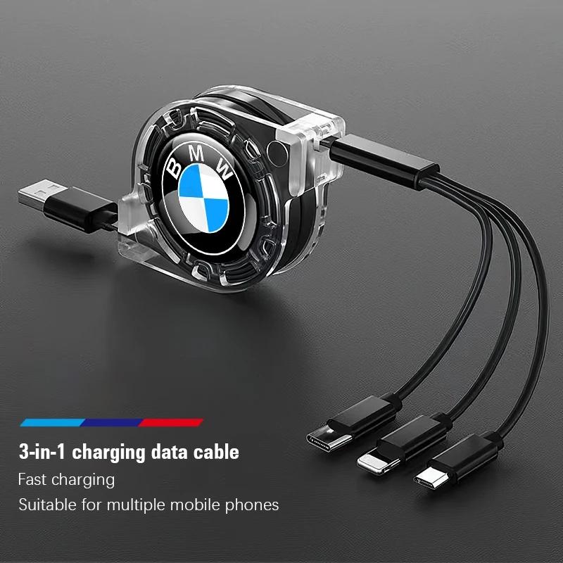Car Interior 3 In 1 Fast Charger USB Data Cable Accessory For BMW E46 E60 E64 F10 F20 F30 F06 F12 F13 E90 E92 E93 F80 F82 F87 M1