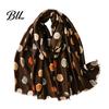Polka Dot Shawl Wrap Silk Scarf for Women, Lightweight Tassel Shawl, Elegant Soft Breathable Winter Warm Neck Wraps Spring Summer Autumn Winter,