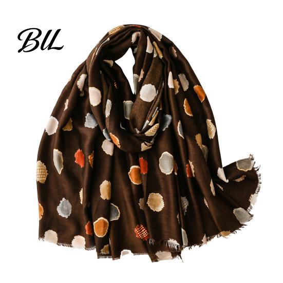 Polka Dot Shawl Wrap Silk Scarf for Women, Lightweight Tassel Shawl, Elegant Soft Breathable Winter Warm Neck Wraps Spring Summer Autumn Winter,