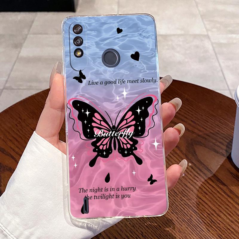 Casing For ITEL A56 Pro Case ITELA56 Transparent Silicone Aesthetic Cute Cat Astronaut Soft TPU Bumper Cover ITEL A56 Phone Case