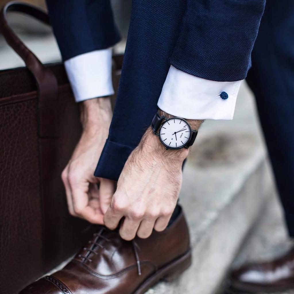 Часы BUREI кожаные популярные брендовые аналоговые простые водонепроницаемые часы стильные часы для поездок на работу и для мужчин (Черный-черный белый) [Продукт]