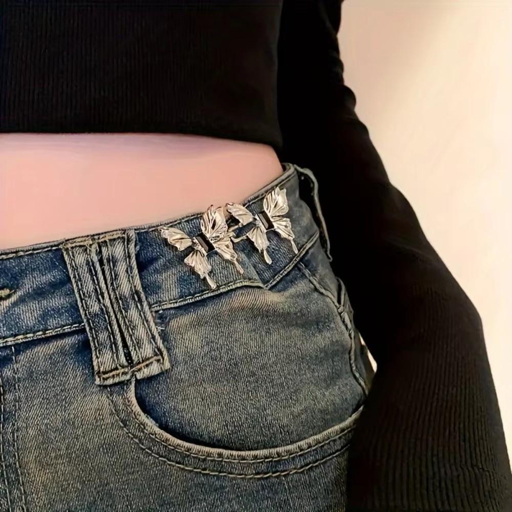 Five Pointed Star Jeans Buttons Butterfly Adjustable Pants Pins Fixed Waist Tightening Tool Safety Pins Dress Decoration