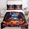 3pcs Stitch Halloween Pumpkin Quilt Cover Set - Soft and Cozy Bedroom, Guest Room and Dorm Decorative Bedding 3-Piece Set 1 Quilt Cover + 2 Pillo