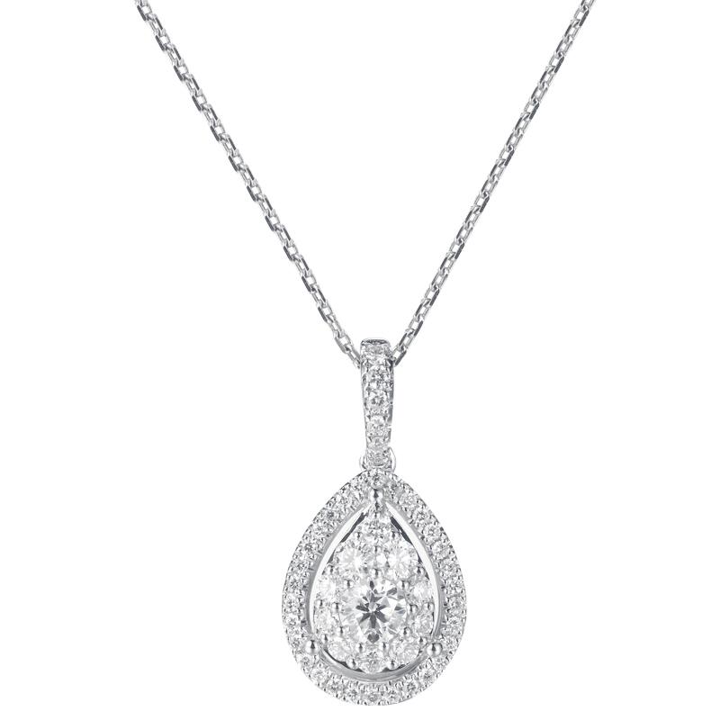 Huitan Water Drop Micro Paved CZ Изящное ожерелье с подвеской для женщин, ювелирные изделия класса люкс, аксессуары для помолвки, ослепительные подарки