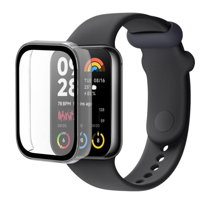 Чехол совместимый Xiaomi Smart Band 8 Pro - Жесткий защитный прозрачный чехол экран закаленное стекло Phonillico