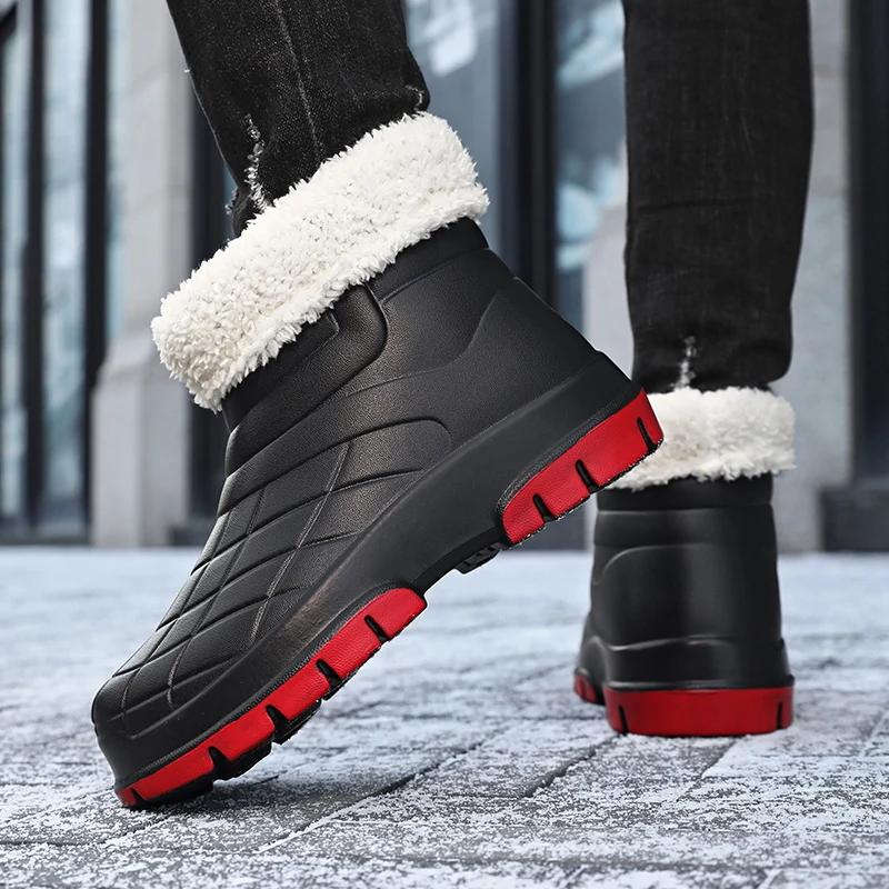 Зимняя минималистская защитная обувь для мужчин и женщин, популярная универсальная двухцветная пара высоких зимних ботинок, дождевая обувь