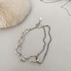 Браслет из стерлингового серебра 925 пробы с неровными кругами для женщин, асимметричный браслет из тайского серебра с геометрическим узором S-B172