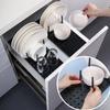 Telescopic Drawer Type Bowl Pot Storage Holder Drawer Organizer Tray Kitchen Shelf Organizer Dish Drying Rack