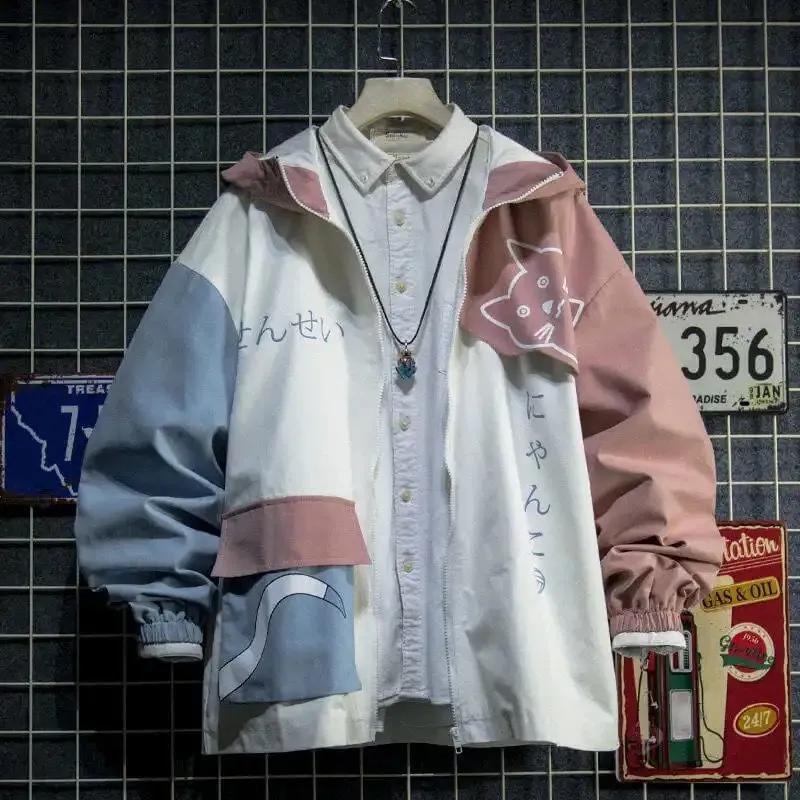 Весна Осень Женская Толстовка с Капюшоном Милый Принт Акулы Пэчворк Подростковая Куртка Толстовки Харадзюку Мужская Толстовка