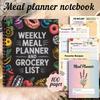 Еженедельный планировщик питания и органайзер для списка покупок формата А5, раздел для рецептов, список покупок, идеально подходит для похудения, здорового питания, отслеживания диеты