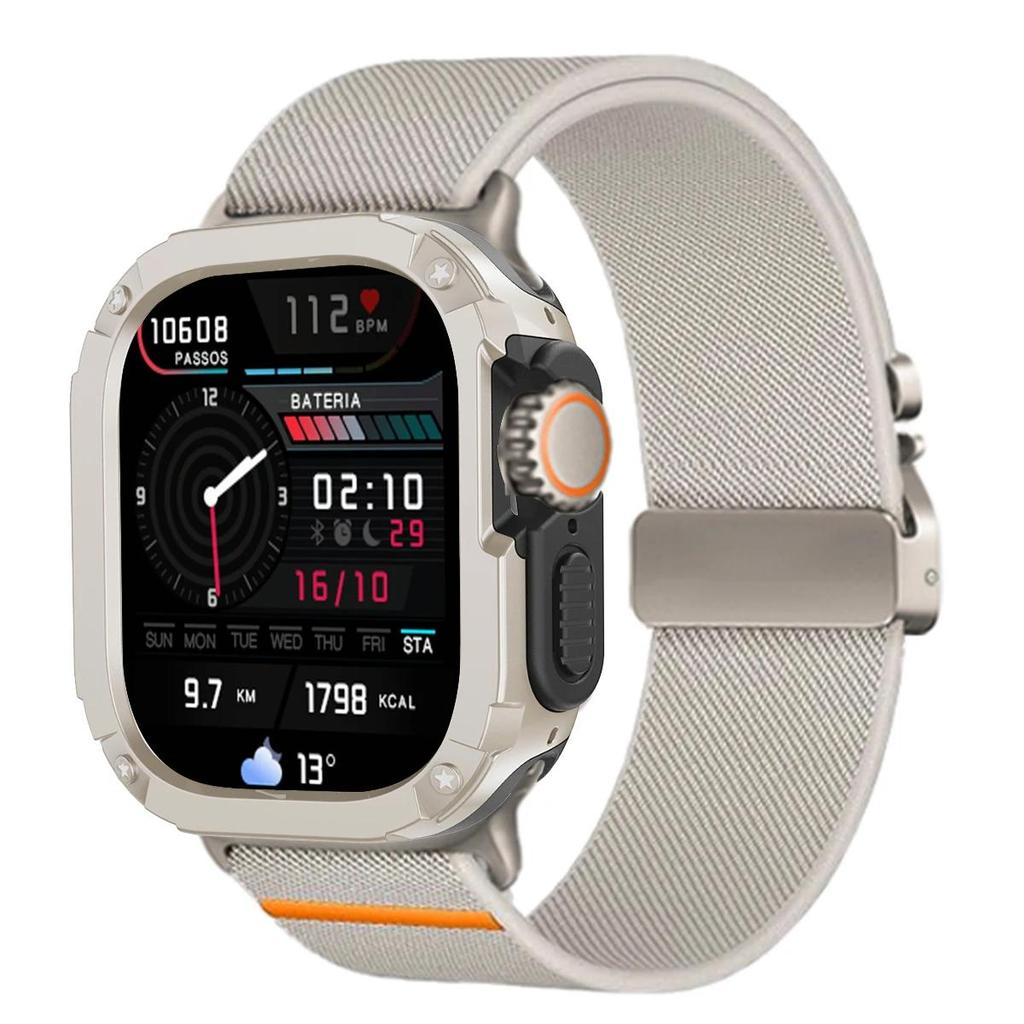 Нейлоновый ремешок + Чехол для Apple Watch Band Ultra 3 49мм 45мм 46мм 44мм 42мм 40мм 41мм 38мм iWatch Серии 11 SE 3 10 9 8 7 6 5 4 3 2 1