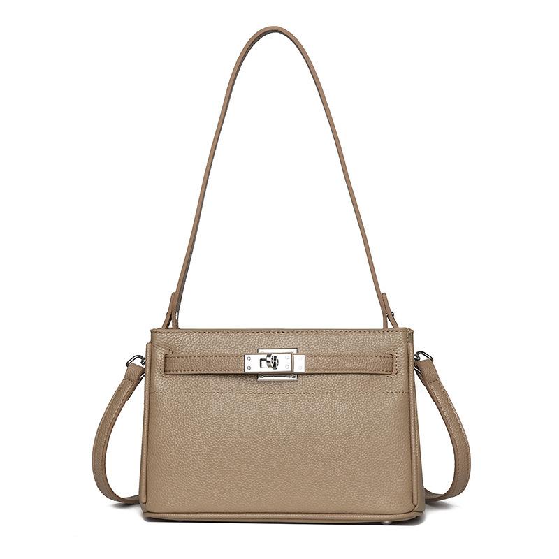 Сумка из натуральной кожи Head Cowhide - запирающийся кошелек подмышкой (Женская сумка через плечо Premium Sense большой вместимости для поездок на работу)