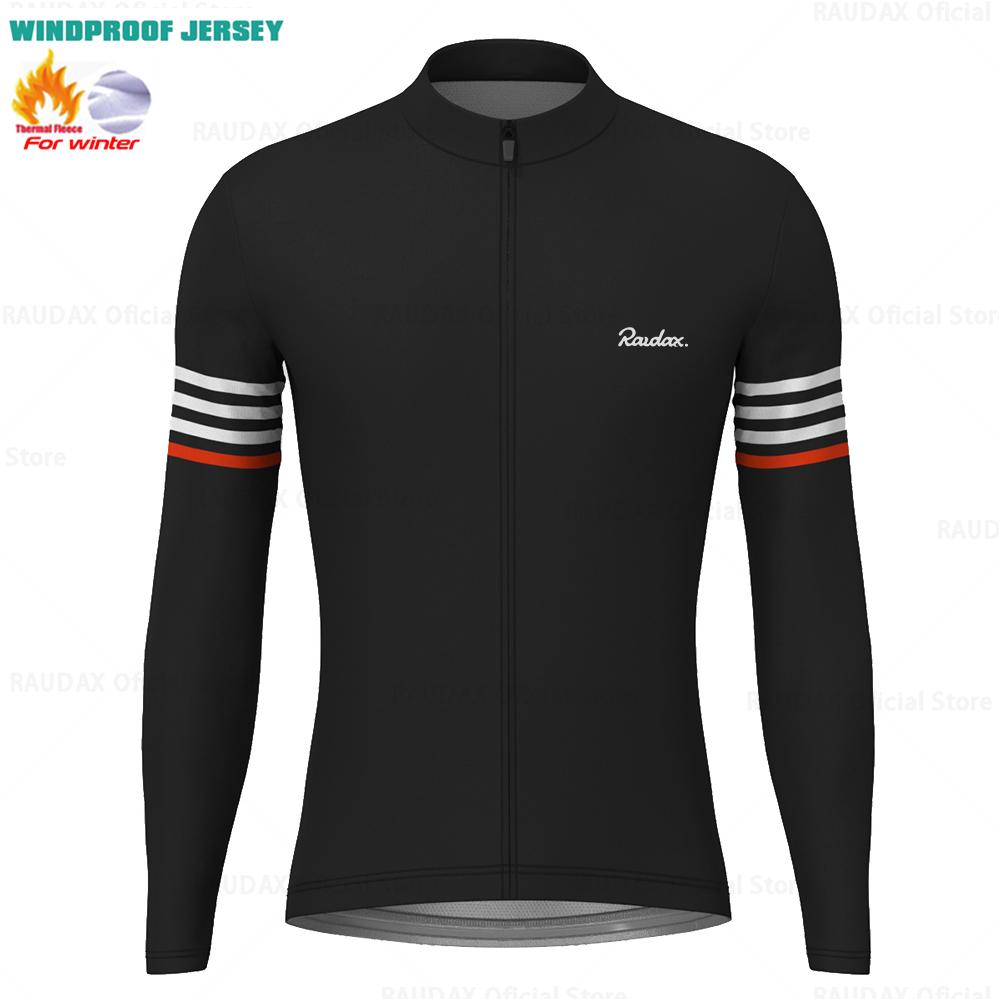 Raudax Men Winter Cycling Clothing Long Sleeve Thermal Fleece Bicycle Jersey Set MTB Warm Bike Jersey Set Ropa Ciclismo Hombre