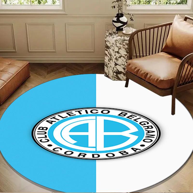 Atletico Belgrano Crest Round mat, Anti-slip Circle Carpet Chair rug For livingroom,Bedroom, doormat home decor Gift Christmas Gifts