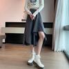 Женская юбка-полусолнце в корейском стиле, универсальная средней длины, зауженная к низу, весенне-осенняя мода.