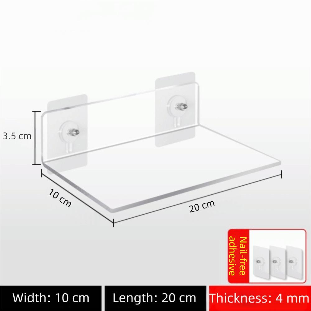 with Stickers Wall Mounted Shelf Space Saver Floating Bookshelves Acrylic Clear Rack  Home
