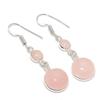 Natural Rose Quartz Gemstone 925 Sterling Silver Jewelry Earring 1.77" C8a43