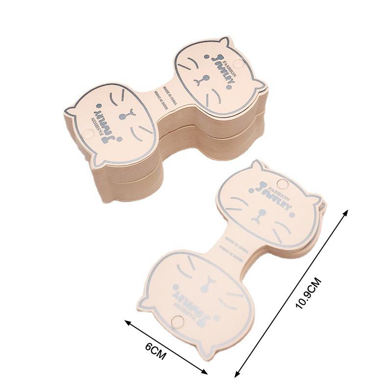 50шт кошачье лицо крафт-бумага упаковочная бирка карты ручной работы ювелирные изделия для волос штамп