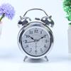 European 3-inch Metal Electroplated Silver Alarm Clock Night Light Creative Bell Ringing Children's Student Seat Clock