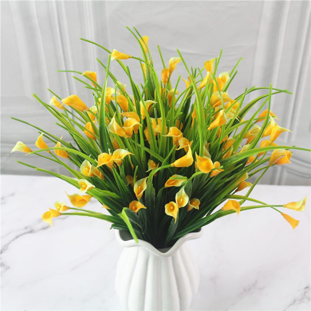 25 Heads/bouquet Mini Artificial Calla with Leaf Fake Lily Aquatic Plants Home Decoration Flower