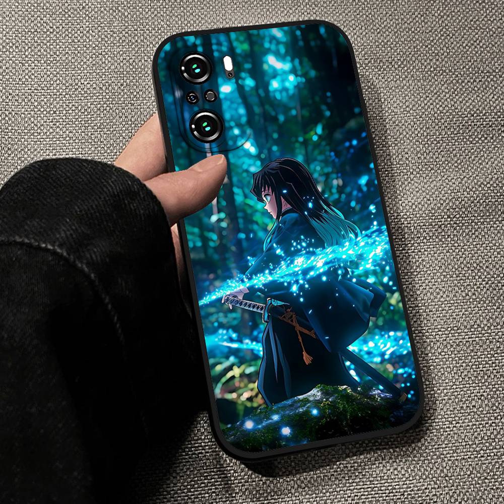 Крутой чехол для телефона H-demon Slayer Kimetsu No YaibaS для тонкого черного Xiaomi 11 12 Redmi Note 11 5G 8T 9A 9 10T Note 8 9 12S Ultra Sh