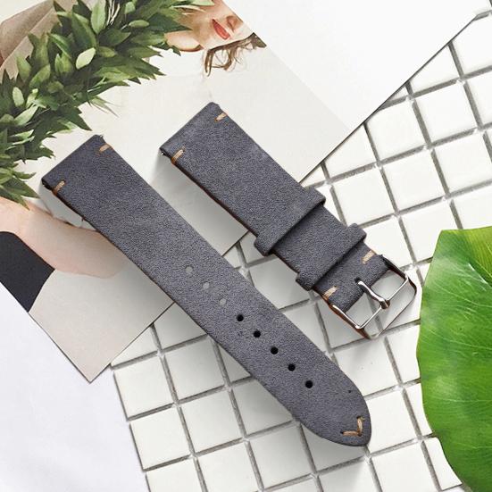 Ремешок для часов с пряжкой из нержавеющей стали, мягкая плюшевая матовая текстура, искусственная кожа, регулируемая длина, нержавейка, однотонный винтажный ремешок для часов с быстрой установкой