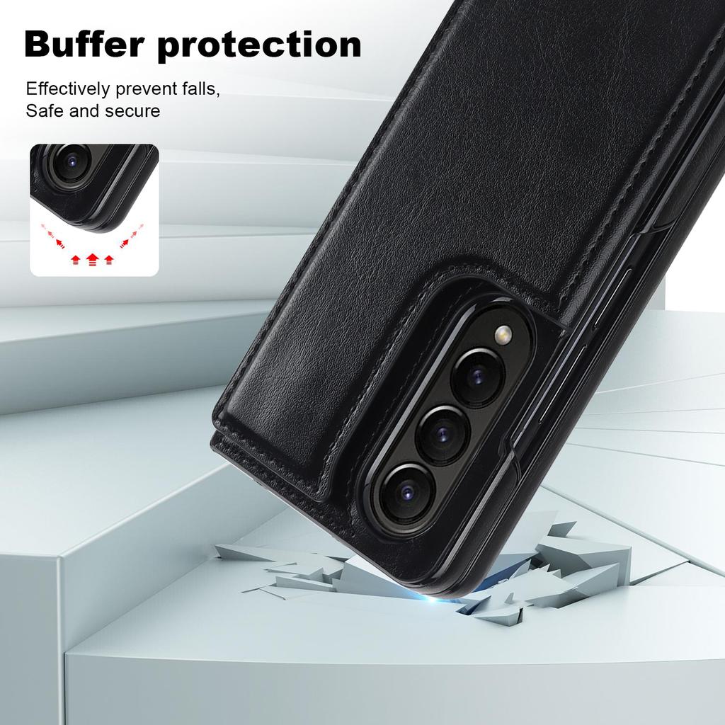 Складной кожаный чехол-подставка для карточек Samsung Galaxy Z Fold 6 5 4 3 5G Fold 6 Business Protection Z Fold 5 Luxury Fashion Cover
