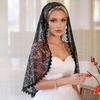 Элегантные кружевные свадебные вуали с вышивкой, цветочная тюлевая мантилья, женский церковный шаль-накидка для свадьбы и особых случаев