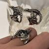 Adjustable Pterosaur Wings Ring Punk Style Black Dragon Rings Exquisite Dragon Rings  Party Gifts