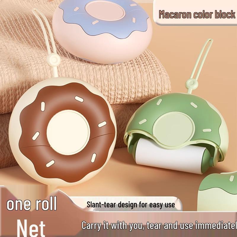 Портативный ролик для удаления ворса в форме пончика со сменным отрывным блоком для удаления волос и ворса в дороге