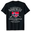 Summer Norway Flag Mountain T Shirt Crazy Hip Hop Men's Shirt Cotton Crewneck Plus Size Short Sleeve Funny T-shirts Male
