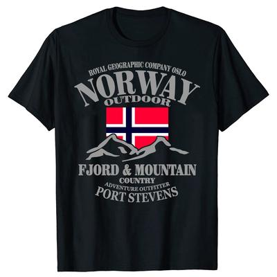 Летняя футболка с флагом Норвегии и горами, сумасшедшая хип-хоп мужская футболка, хлопковая футболка с круглым вырезом, больших размеров, с коротким рукавом, смешные футболки для мужчин