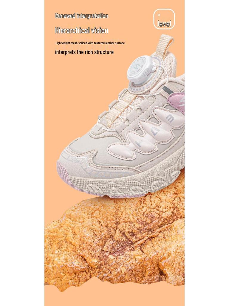 Hapi Bear Girls' Leather Sneakers: Dirt-Resistant, Spring/Autumn, Campus Running Shoes.