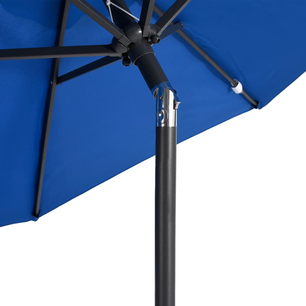 Vidaxl Parasol Ogrodowy Na Stalowym Słupku, Lazurowy, 225X225X212 Cm
