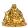 Медный смеющийся Будда Майтрейя Автомобильное украшение Сидит на золотых монетах