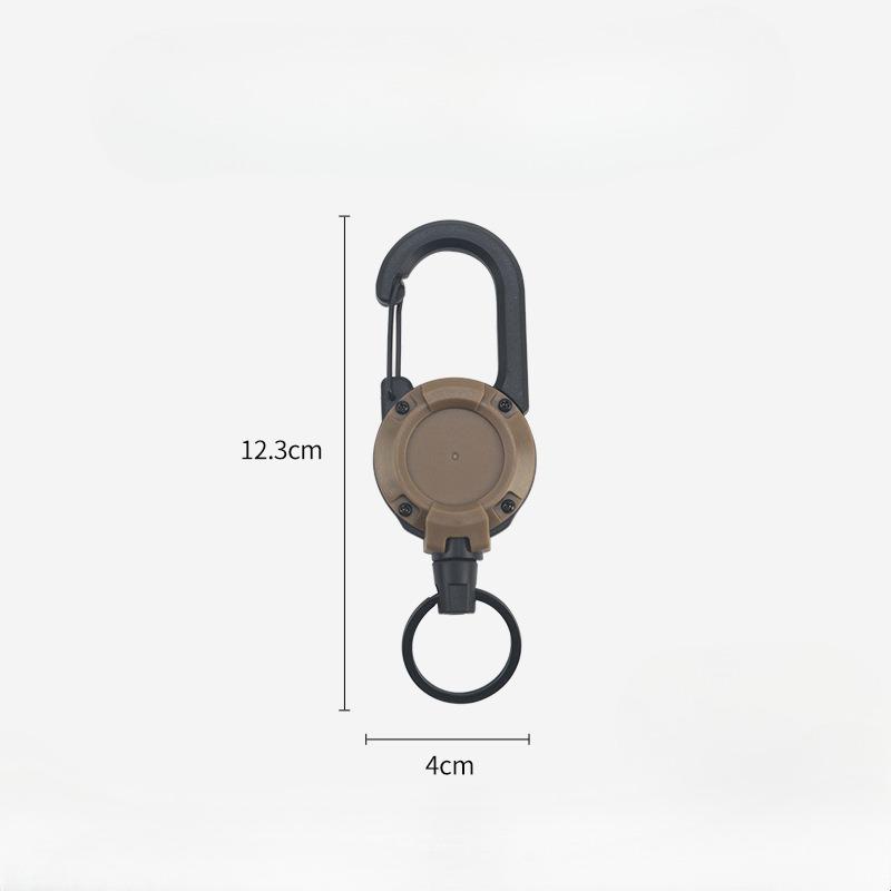 Выдвижная сверхмощная катушка, карабин, брелки, прочная стальная проволока, пряжка, пружинный брелок для ключей, уличный спортивный брелок, инструмент