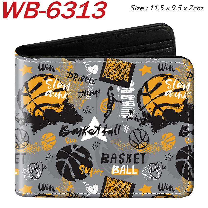 Sports Ball Bifold Wallet Football Basketball Rugby Pattern Student Coin Purse Card Holder Leather Short 1pcs