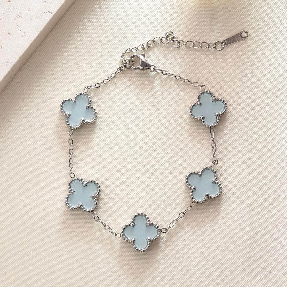 Macaron Four-leaf Clover Clover Bracelet Fashion High-end Titanium Steel Jewelry