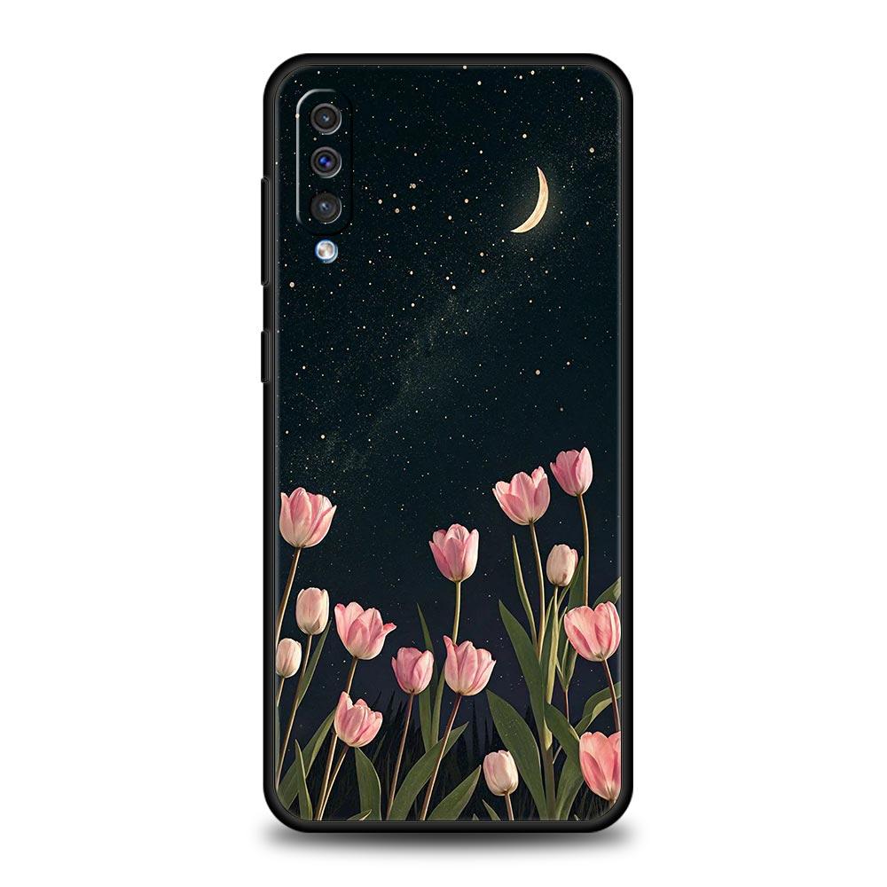 Розовый Цветок Тюльпан Сердце Любви Чехол Для Samsung A26 A36 A56 A54 A52 A50 A70 A40 A12 A14 A16 A22 A24 A42 A34 A32 5G A06 5G Чехол